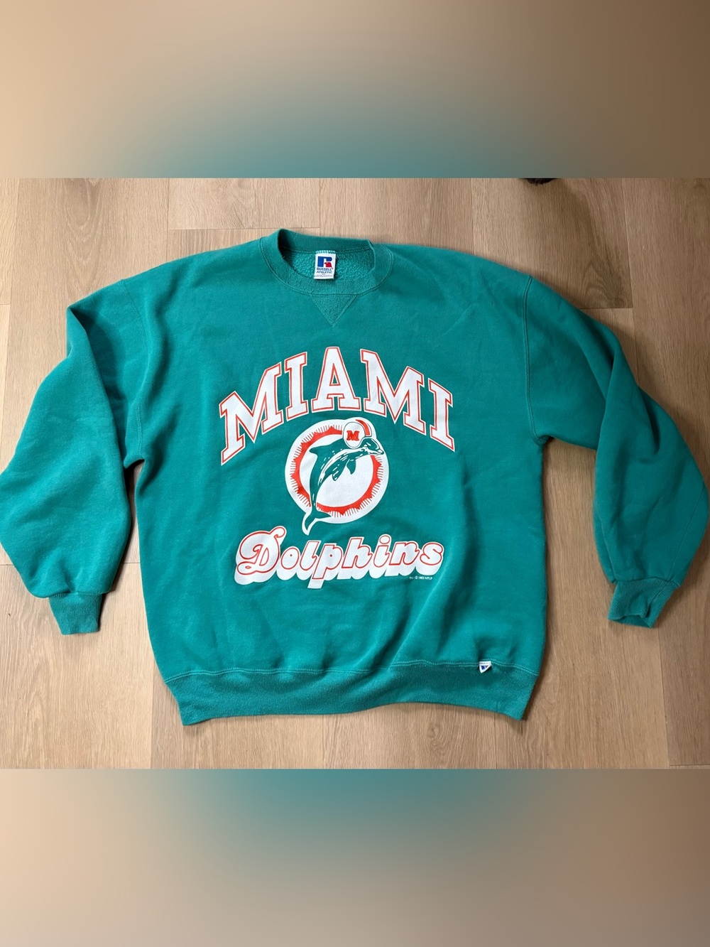 Vtg 90s Miami Dolphins Russell Athletic Crewneck Sweatshirt XL Nfl USA 1993